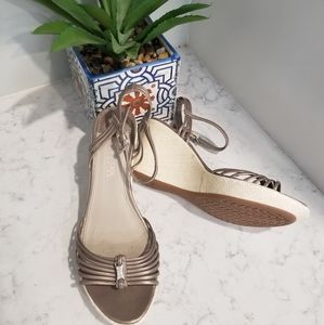 👡GEOX WEDGE  SILVER SANDALS